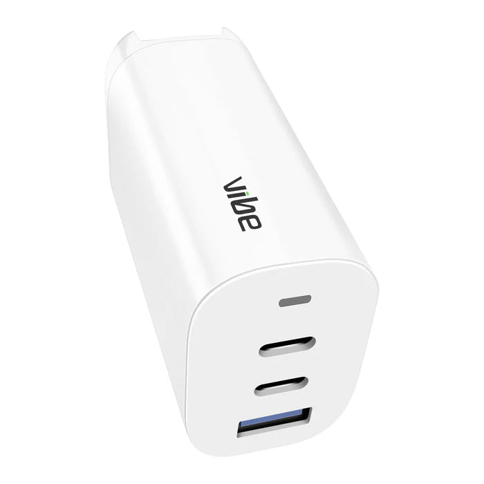 Vibe 65W Worldwide Superfast Triple Mains Charger: Power for Every Occasion