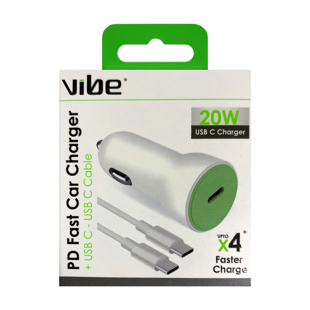 VIBE PD Car Charger + Type-C to Type-C Cable: Power On the Go